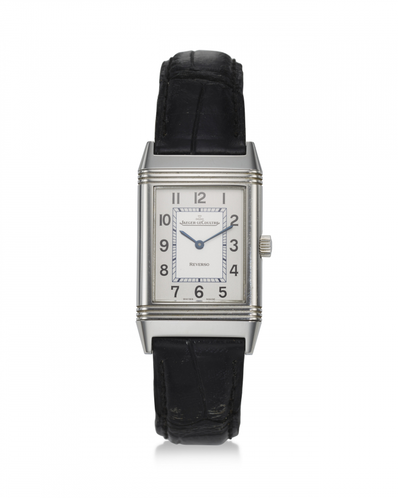 JAEGER-LECOULTRE, REF. 252.8.86, REVERSO CLASSIQUE, A FINE STEEL RECTANGULAR-SHAPED WRISTWATCH -