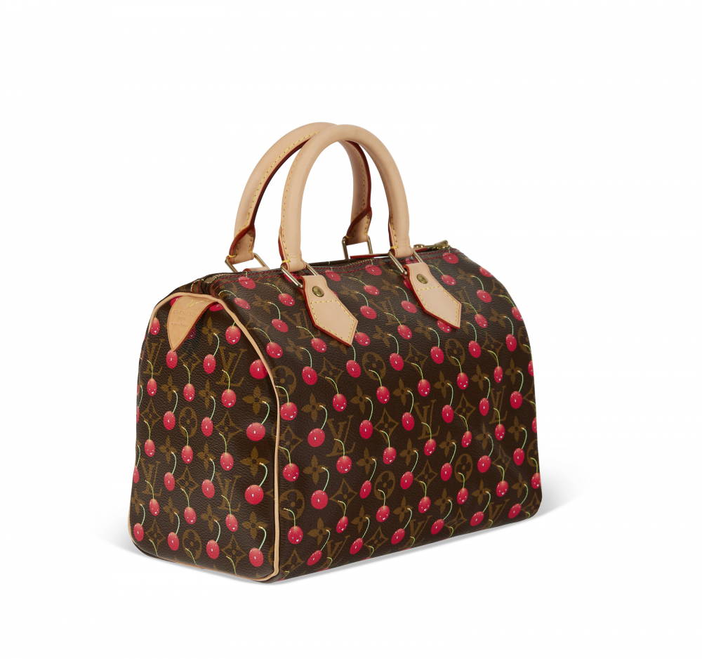 A LIMITED EDITION MONOGRAM CERISES CANVAS SPEEDY 25 BY TAKASHI MURAKAMI