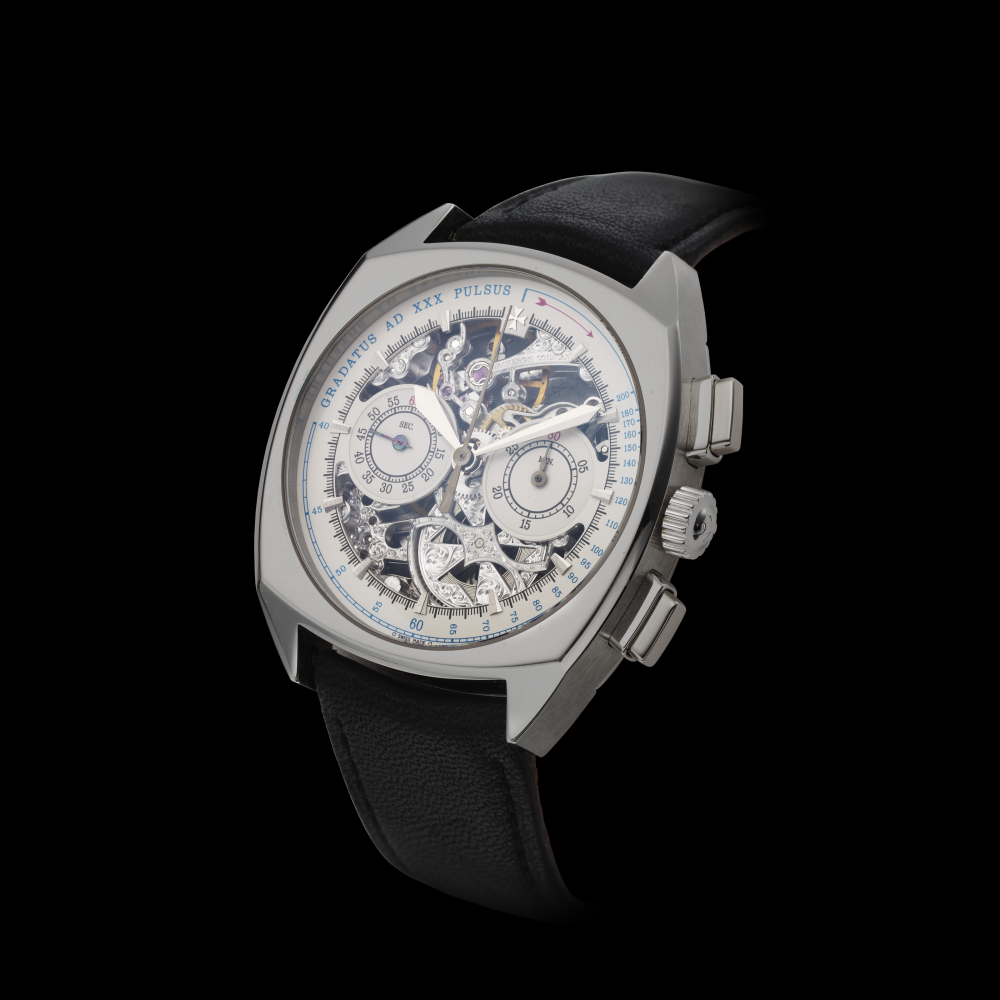 VACHERON CONSTANTIN, PLATINUM, SKELETONIZED CUSHION SHAPED CHRONOGRAPH, REF. 47152 LIMITED EDITION NUMBER 18/30 -
