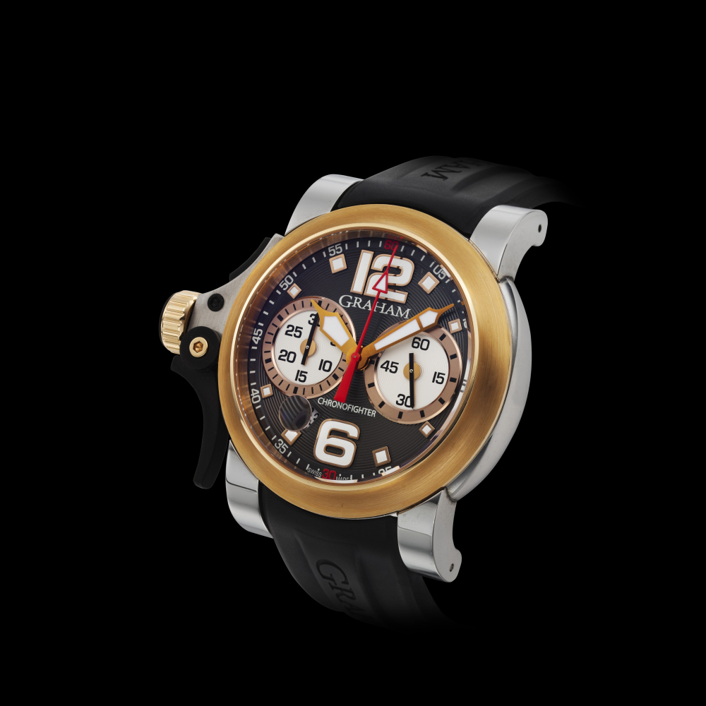 GRAHAM, CHRONOFIGHTER RAC TRIGGER,CHRONOGRAPH, STEEL, REF.2TRAG -
