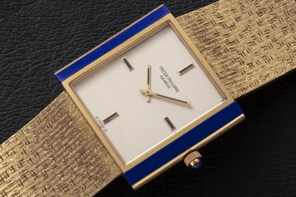 PATEK PHILIPPE, REF. 3578/1, A GOLD AND LAPIS MANUAL WINDING WRISTWATCH - CASE