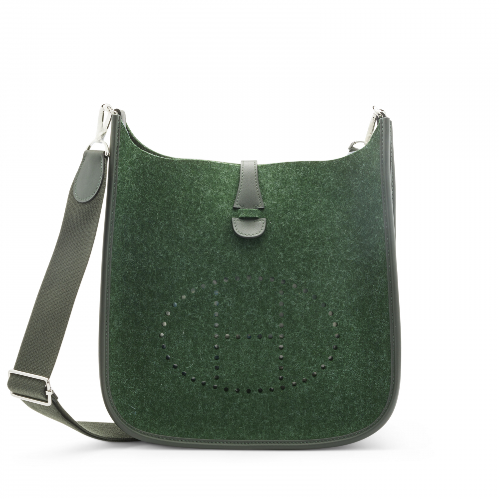HERMES Evelyne 16 TPM Mini Vert de Gris Clemence Leather Full-Set