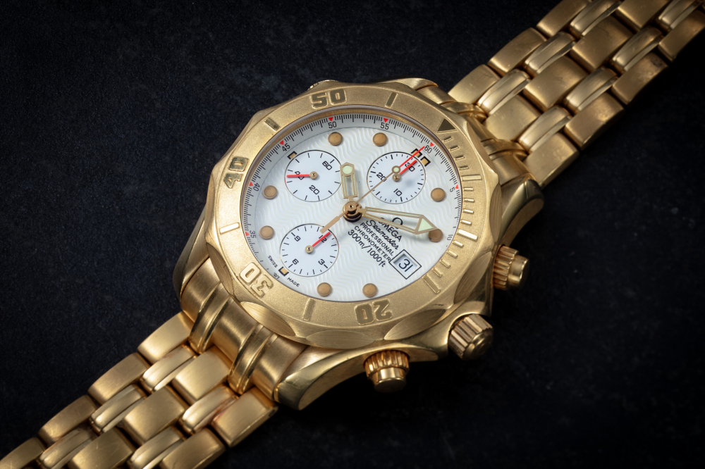 OMEGA, SEAMASTER PROFESSIONAL, A GOLD AUTOMATIC CHRONOGRAPH WRISTWATCH, CASE NUMBER: 178 0504 | Christie’s