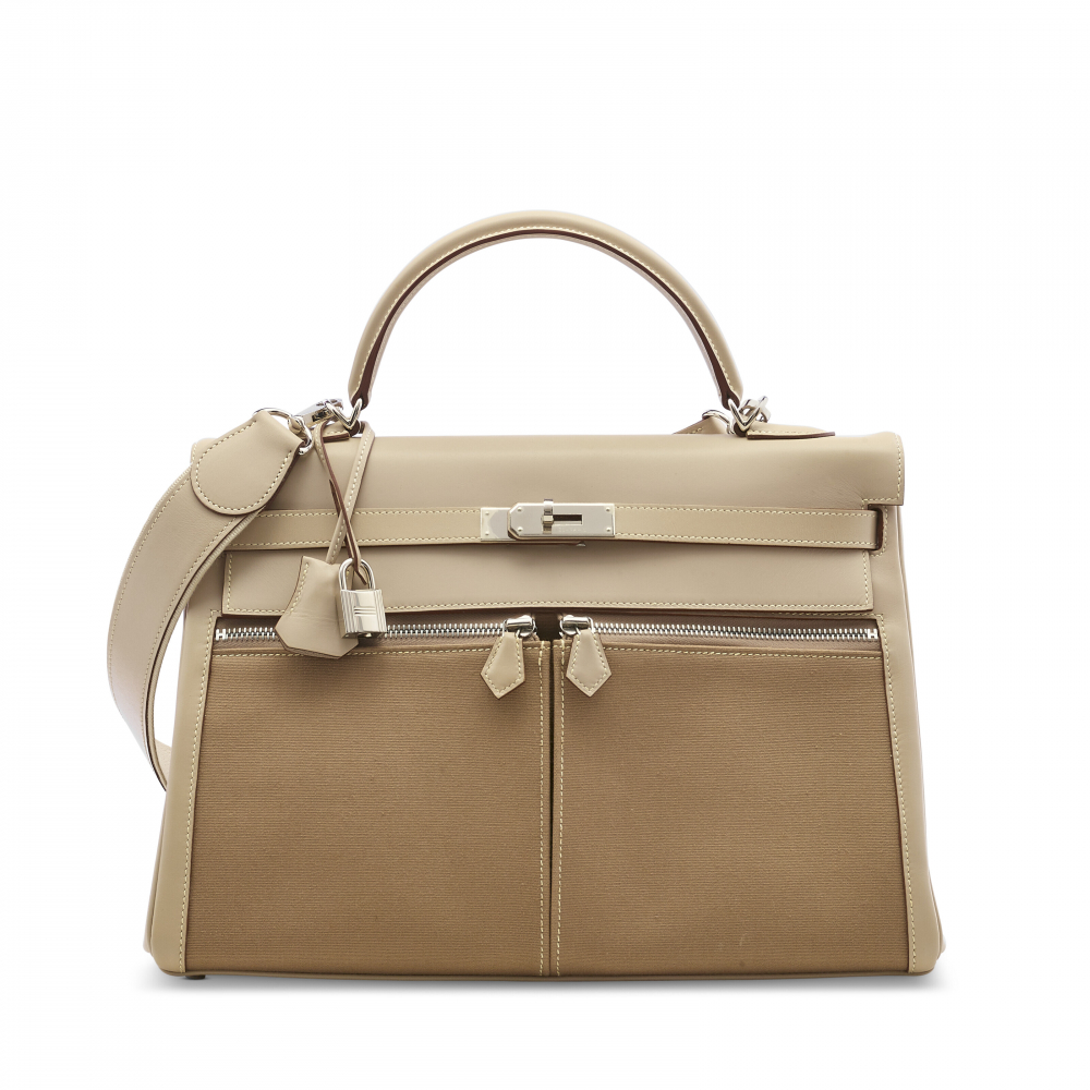 Hermes Kelly Bag 35cm Retourne Brown Box Leather Top Handle Bag