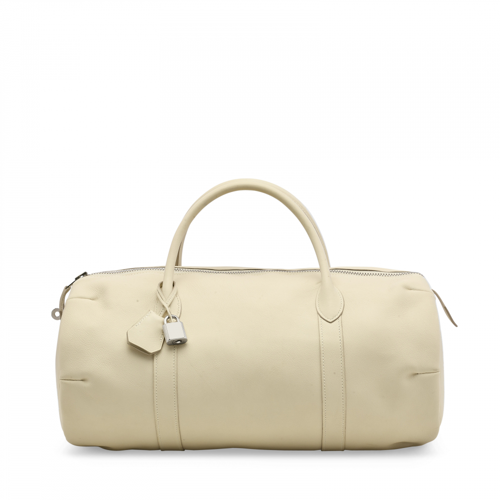 A PARCHEMIN SWIFT LEATHER POLOCHON 37 WITH PALLADIUM HARDWARE - HERMÈS