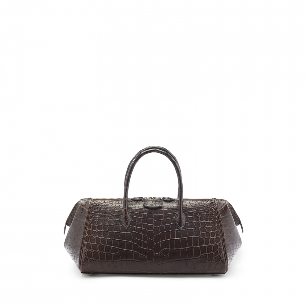 A MATTE ÉBÈNE NILOTICUS CROCODILE PARIS - BOMBAY 27 WITH PALLADIUM HARDWARE - HERMÈS