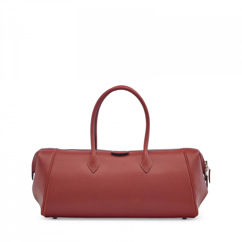 A ROUGE GARANCE EPSOM LEATHER PARIS-BOMBAY 35 WITH PALLADIUM HARDWARE - HERMÈS