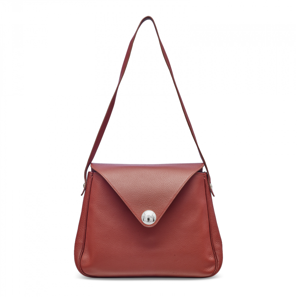 A ROUGE H CLÉMENCE LEATHER CHRISTINE WITH PALLADIUM HARDWARE - HERMÈS