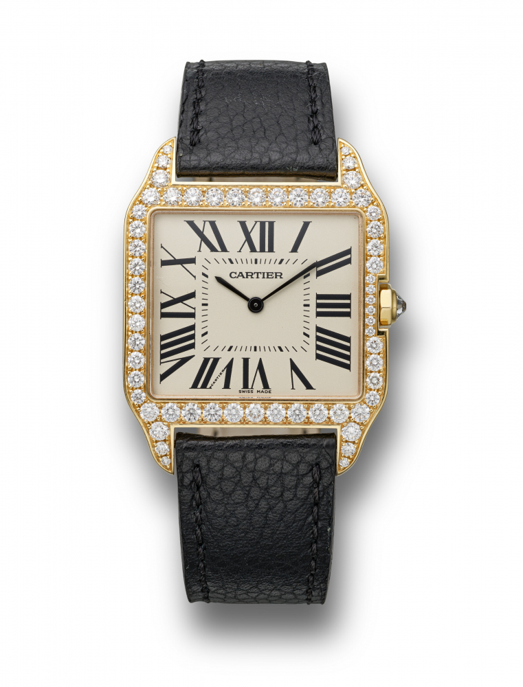 CARTIER, PINK GOLD AND DIAMOND-SET 'SANTOS DUMONT', REF. 2650" -