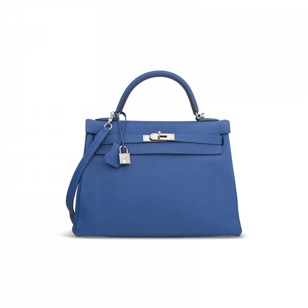 Hermes Light Blue Epsom Kelly 32cm Sellier Bag