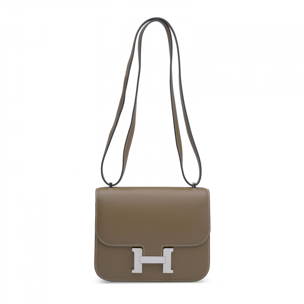 Hermes Bi-Color Constance 23cm Bag Epsom Calfskin Palladium