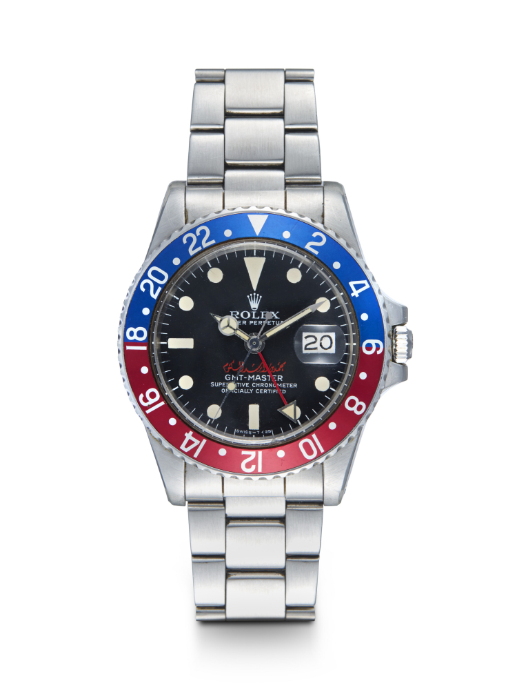 ROLEX, GMT-MASTER REF. 1675 MADE FOR SHEIKH MOHAMMED BIN RASHID AL MAKTOUM, A RARE STEEL AUTOMATIC DUAL TIME WRISTWATCH
