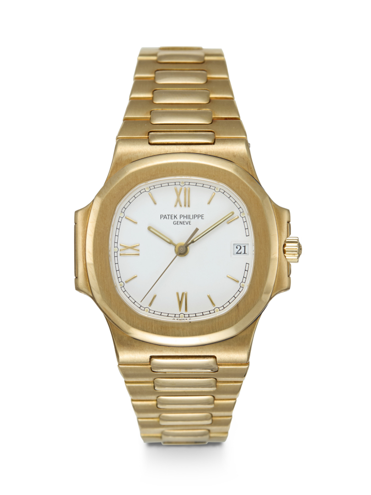 PATEK PHILIPPE, NAUTILUS REF. 3800/1, A FINE GOLD AUTOMATIC WRISTWATCH WITH BRACELET