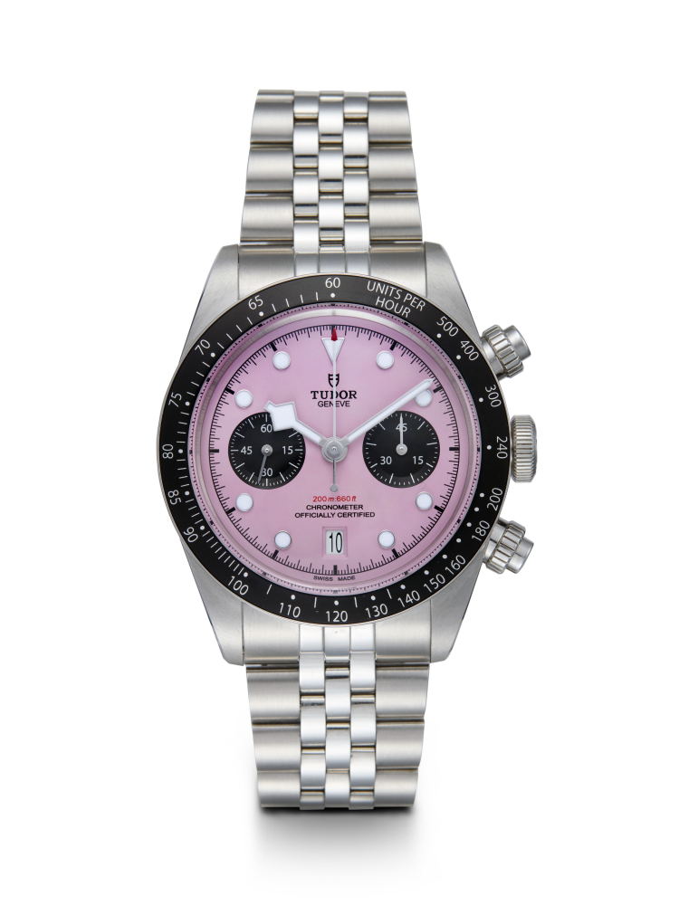 TUDOR, BLACK BAY CHRONO PINK REF. 79360N, A RARE STAINLESS STEEL AUTOMATIC CHRONOGRAPH WRISTWATCH