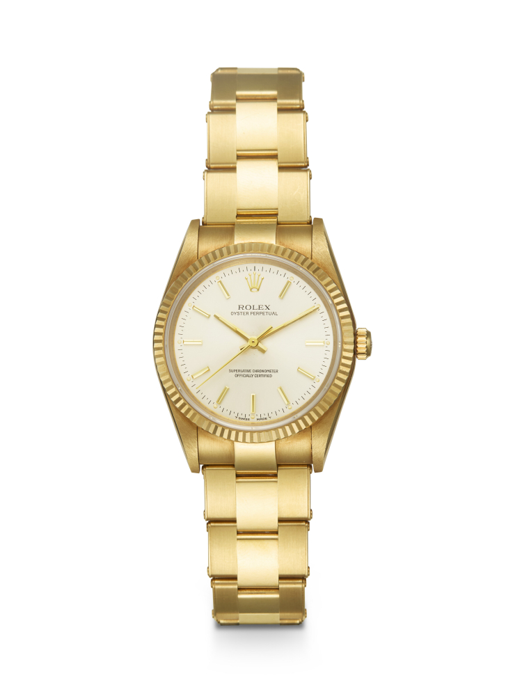 ROLEX, OYSTER PERPETUAL REF. 14238, A WELL-PRESERVED GOLD AUTOMATIC WRISTWATCH WITH BRACELET