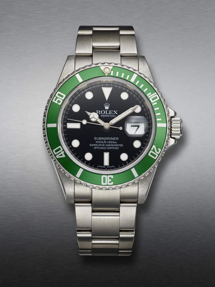 ROLEX, STAINLESS STEEL 'SUBMARINER', SO-CALLED 'KERMIT', REF. 16610