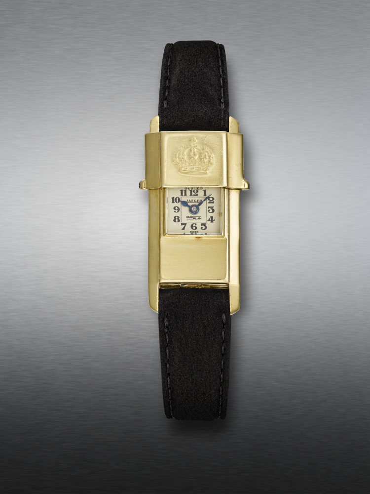 JAEGER LECOULTRE, YELLOW GOLD ‘DUOPLAN’, RETAILED BY HERMES, REF. 618