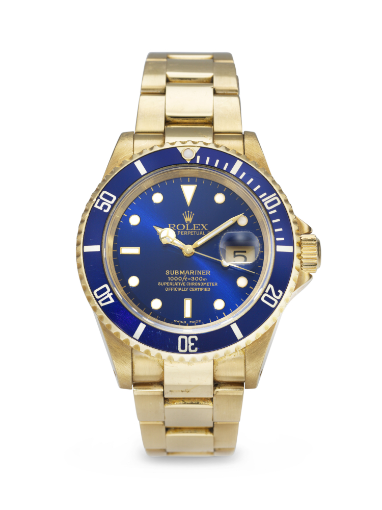 ROLEX. AN ATTRACTIVE AND HEAVY 18K GOLD AUTOMATIC WRISTWATCH WITH SWEEP CENTER SECONDS, DATE AND BRACELET