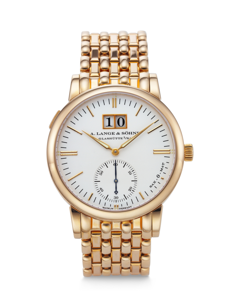 A. LANGE & SÖHNE. AN IMPRESSIVE 18K PINK GOLD AUTOMATIC WRISTWATCH WITH OUTSIZED DATE, ZERO-RESET SECONDS AND BRACELET