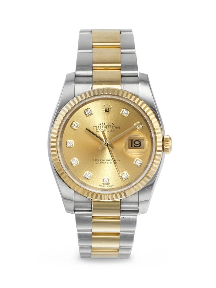 ROLEX, YELLOW GOLD, DIAMOND-SET, AND STAINLESS STEEL 'DATEJUST', REF. 116233