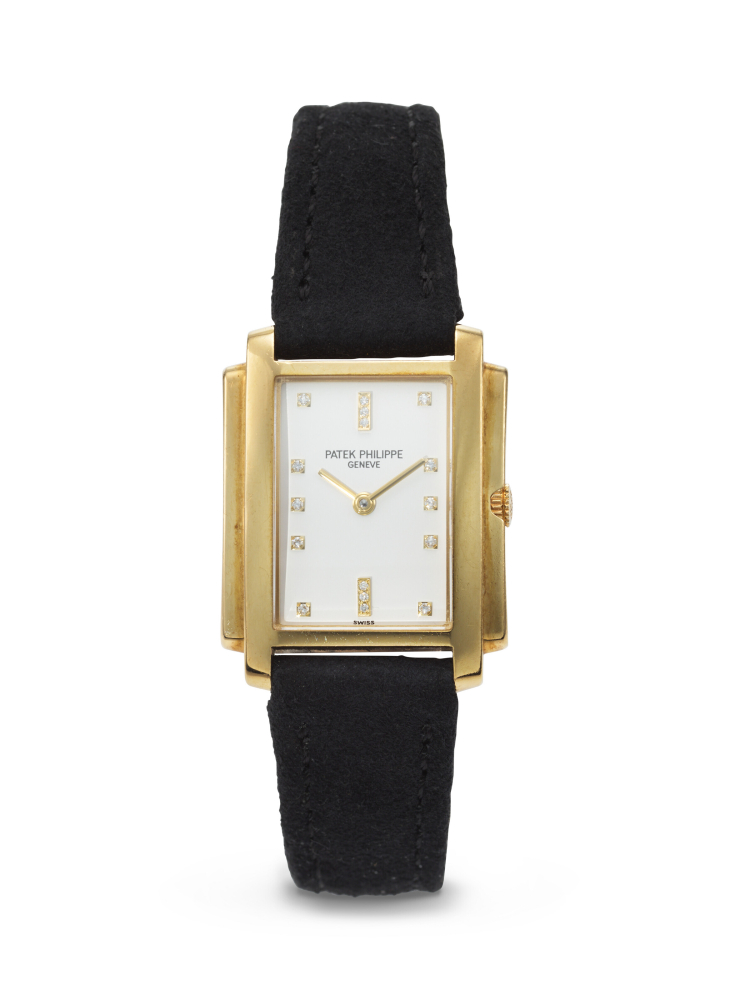 PATEK PHILIPPE, YELLOW GOLD AND DIAMOND-SET QUARTZ 'GONDOLO', REF. 4824