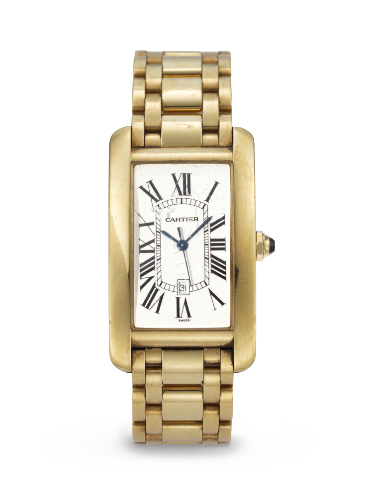 CARTIER, YELLOW GOLD 'TANK AMÉRICAINE', REF. 1740
