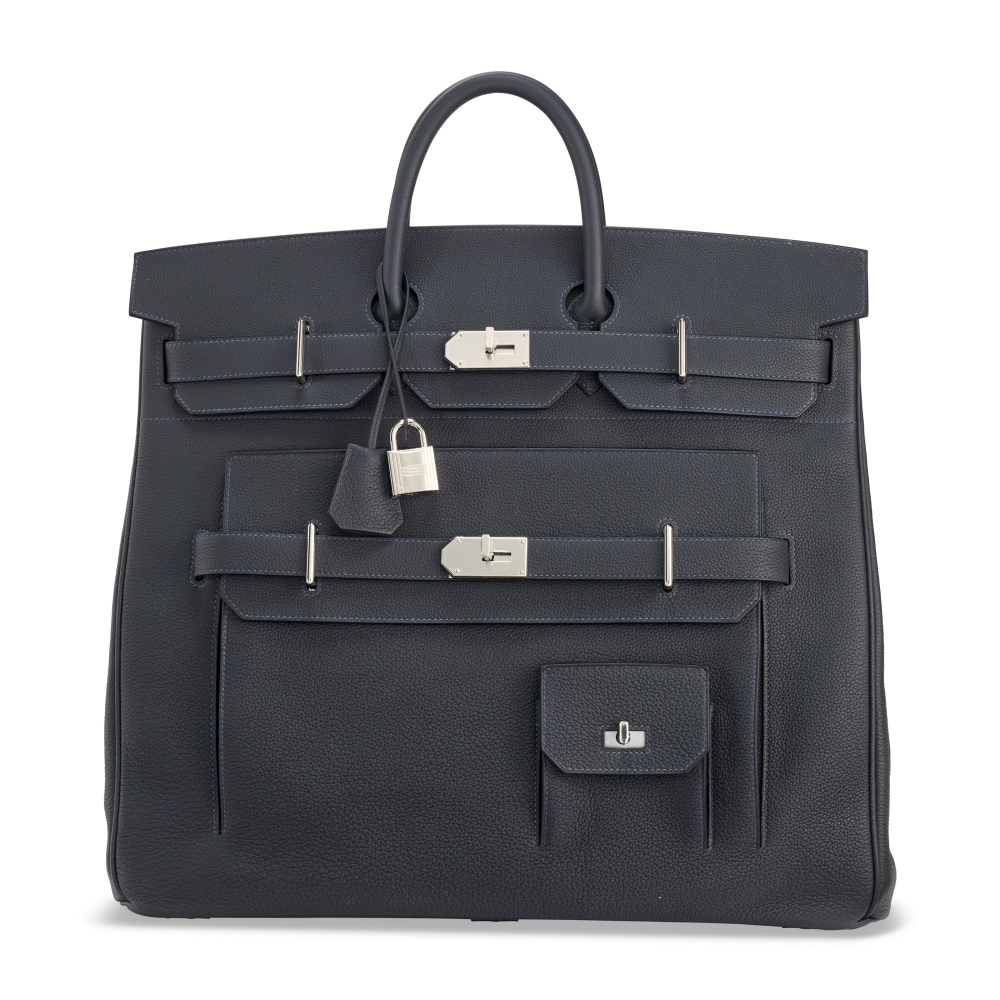 A LIMITED EDITION CABAN TOGO LEATHER MULTIPOCKETS HAC BIRKIN 50 WITH PALLADIUM HARDWARE