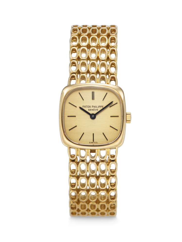 PATEK PHILIPPE, YELLOW GOLD WRISTWATCH WITH INTEGRATED "ELLIPSE-SHAPED" BRACELET, REF. 4179/2