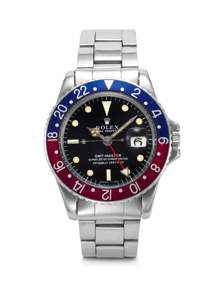 ROLEX, COVETED STAINLESS STEEL DUAL TIME 'GMT-MASTER', REF. 1675