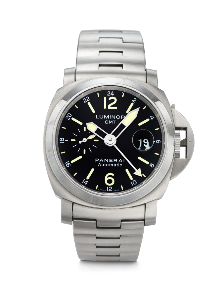 PANERAI, LIMITED EDITION STAINLESS STEEL DUAL TIME 'LUMINOR GMT', REF. PAM00297