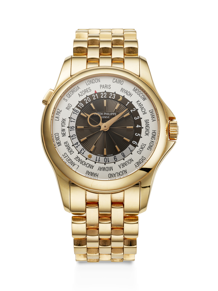 PATEK PHILIPPE, PINK GOLD WORLD TIME WRISTWATCH, REF. 5130/1R-011