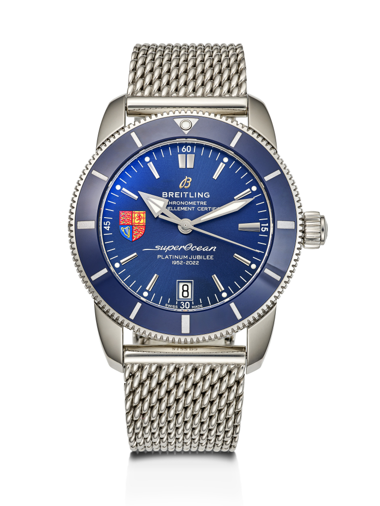BREITLING, LIMITED EDITION STAINLESS STEEL 'SUPEROCEAN HERITAGE B20', MADE FOR THE PLATINUM JUBILEE ROYALTY AND SPECIALIST PROTECTION, REF. AB2010