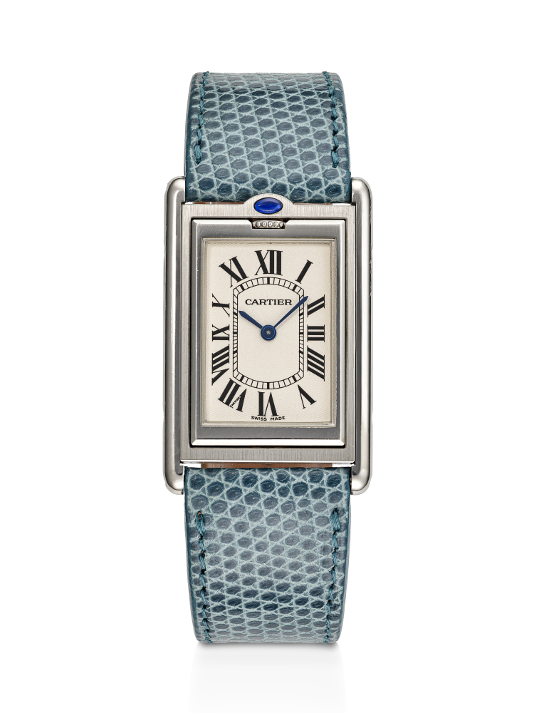 CARTIER, RARE STAINLESS STEEL 'MILLENNIUM TANK BASCULANTE', REF. 2390