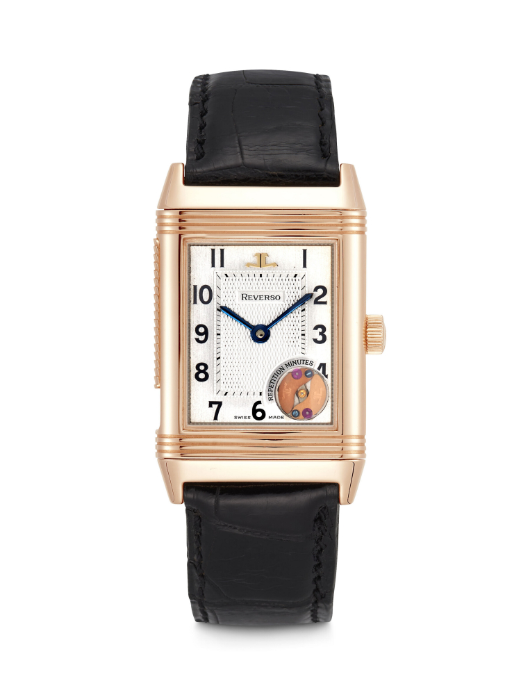 JAEGER-LECOULTRE. A RARE 18K PINK GOLD LIMITED EDITION MINUTE REPEATING WRISTWATCH
