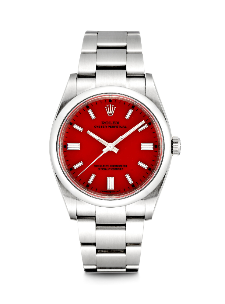 ROLEX. A STAINLESS STEEL AUTOMATIC WRISTWATCH WITH SWEEP CENTRE SECONDS AND BRACELET