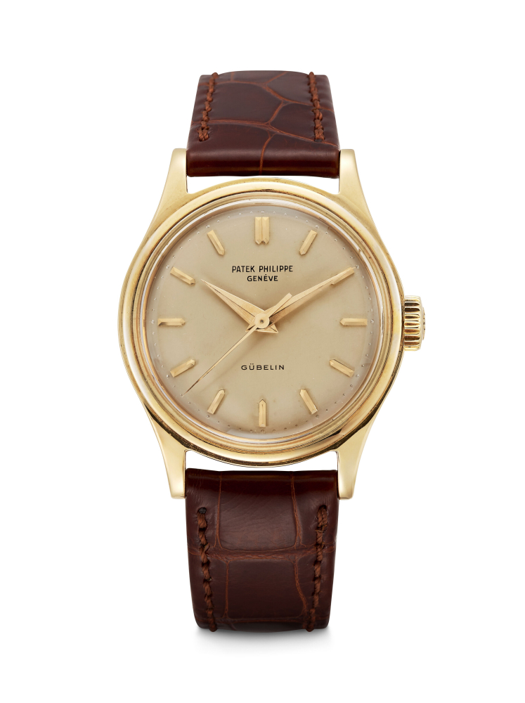 PATEK PHILIPPE. AN 18K GOLD WRISTWATCH WITH SWEEP CENTRE SECONDS