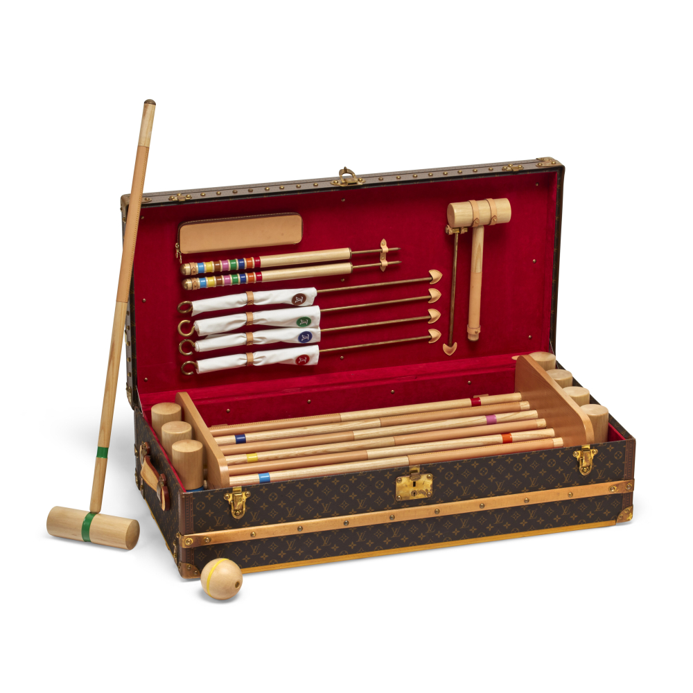 A SPECIAL ORDER MONOGRAM CANVAS CROQUET TRUNK WITH BRASS HARDWARE LOUIS VUITTON, 2008 Important information about this lot