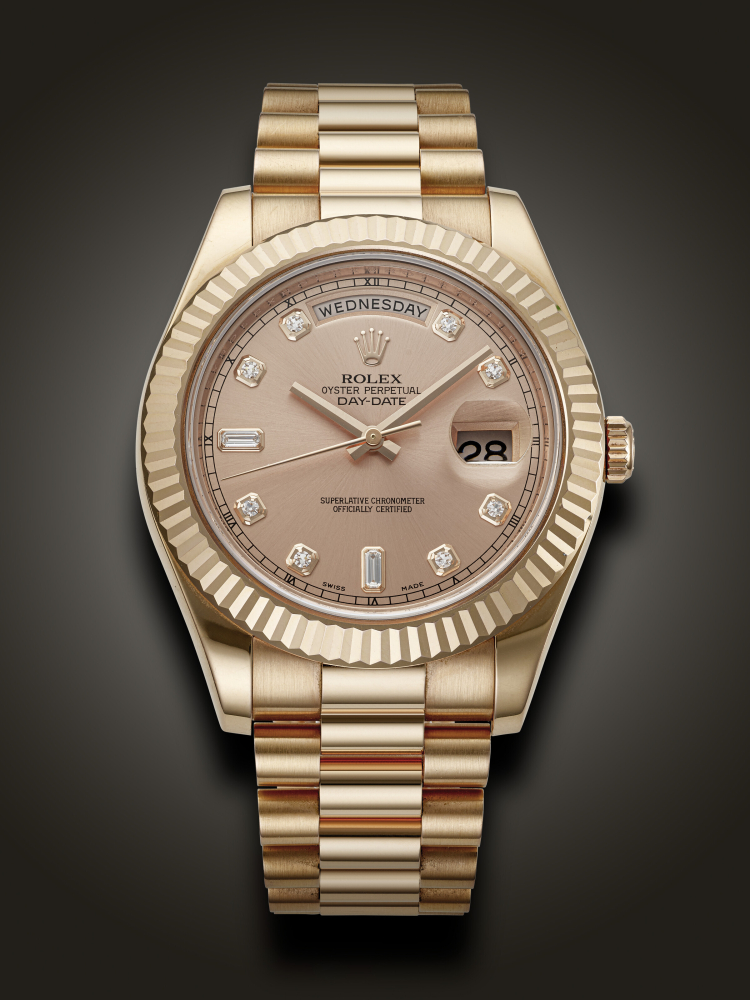 ROLEX, PINK GOLD AND DIAMOND-SET ‘DAY-DATE II’, REF. 218235
