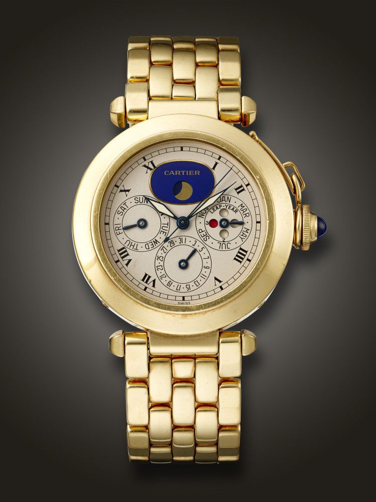 CARTIER, YELLOW GOLD PERPETUAL CALENDAR 'PASHA', REF. 30003