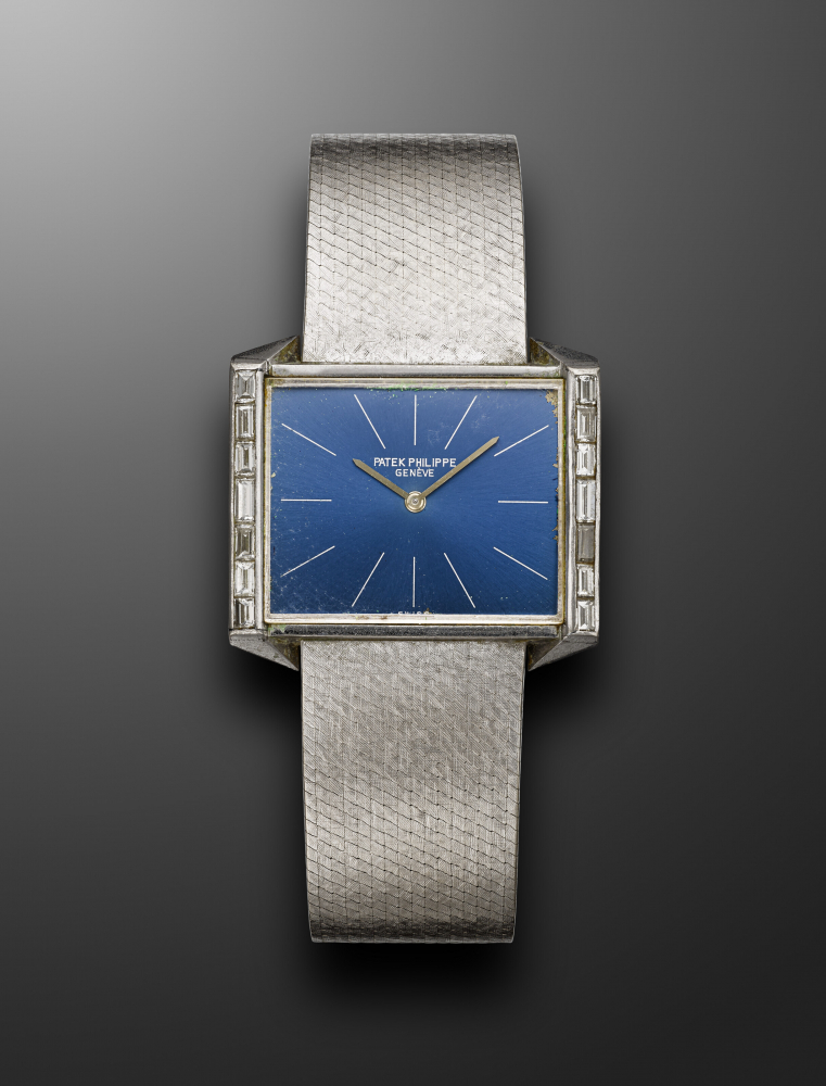 PATEK PHILIPPE, WHITE GOLD AND BAGUETTE-CUT DIAMOND-SET RECTANGULAR WRISTWATCH, REF. 3506/3" -