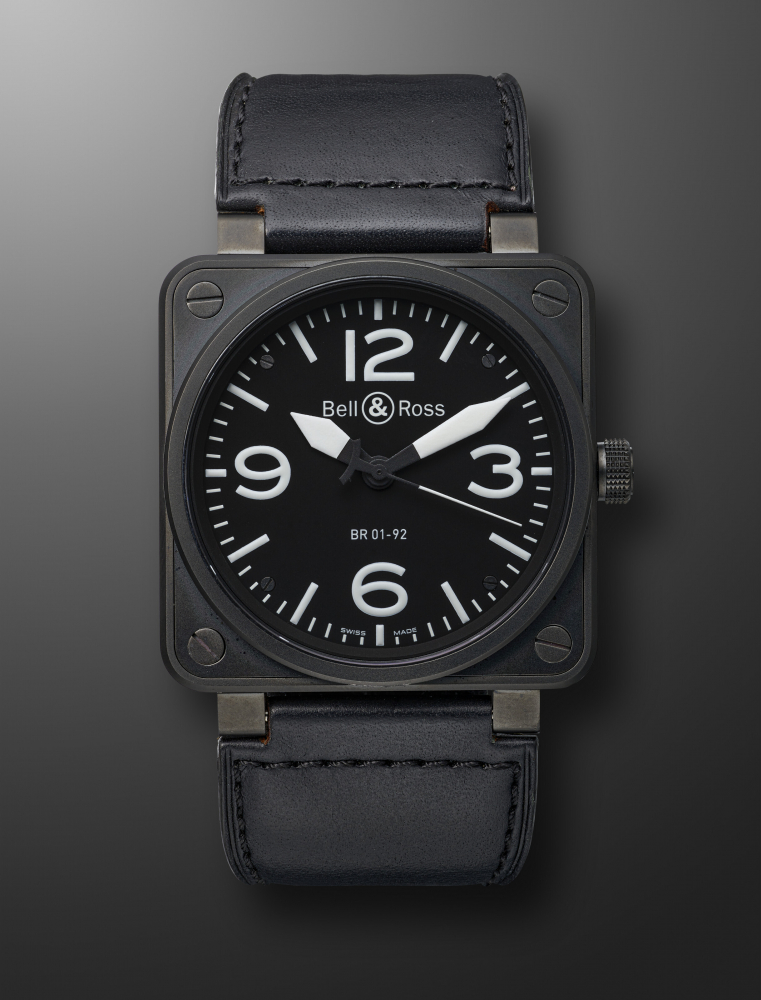 BELL & ROSS, PVD-COATED STAINLESS STEEL 'AVIATION TYPE / MILITARY SPEC', REF. BR01-92-S -