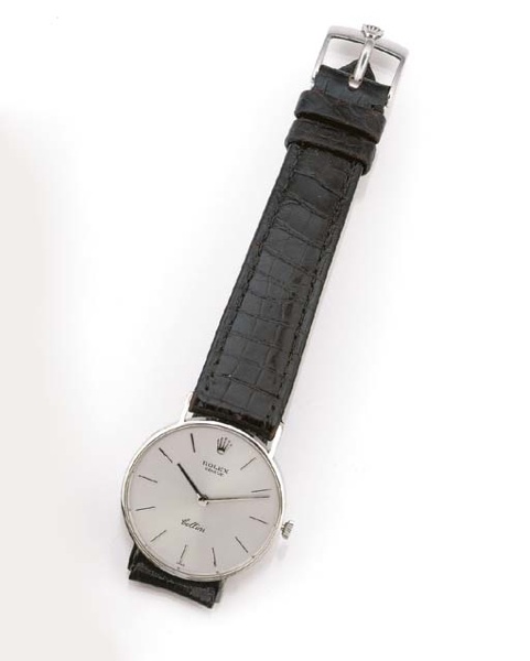 ROLEX, AN 18ct. WHITE GOLD WRISTWATCH.signed Rolex Geneve, Model: Cellini, Ref: 3833, circa 1990.