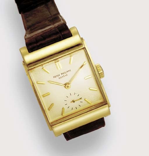 PATEK PHILIPPE, A FINE 18CT GOLD RECTANGULAR WRISTWATCH