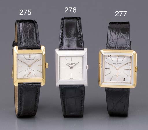 Patek Philippe. A rare and large 18K two-colour gold square-shaped wristwatch