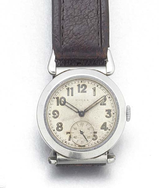 A STAINLESS STEEL WRISTWATCH.Ref: 3107, circa 1930.