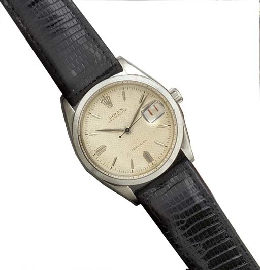 ROLEX: A STAINLESS STEEL CALENDAR CENTRE SECONDS WRISTWATCH.signed Rolex, OysterDate Precision, Ref: 6294, circa 1960.