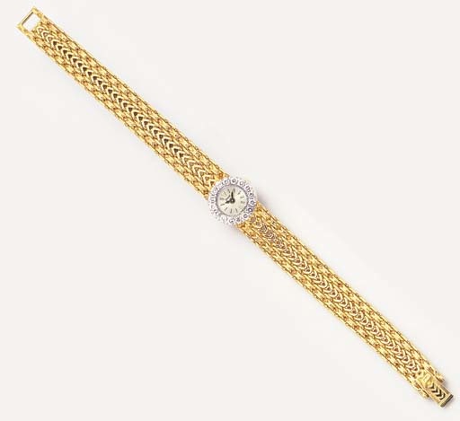 PIAGET. A LADY'S 18K GOLD AND DIAMOND-SET WRISTWATCH WITH BRACELET