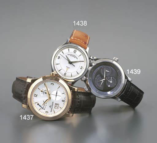 JAEGER-LECOULTRE. A STAINLESS STEEL WRISTWATCH WITH SWEEP CENTRE SECONDS AND ALARM