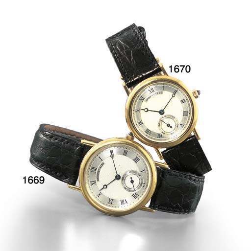 BREGUET. AN 18K GOLD WRISTWATCH