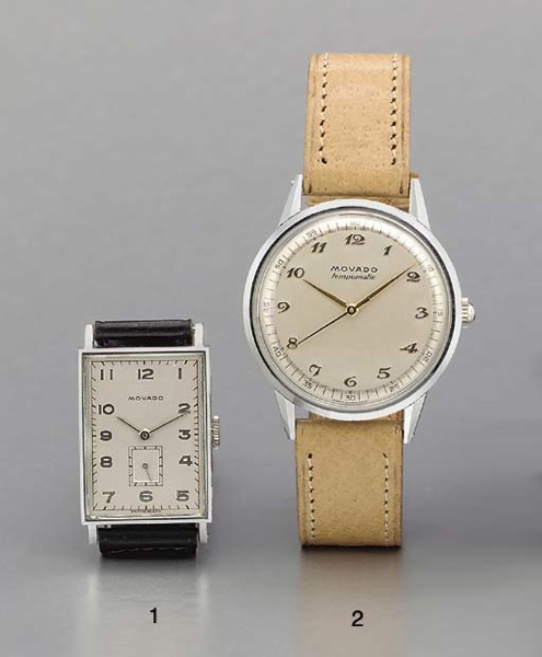 Movado. A stainless steel self-winding wristwatch with sweep center seconds and Breguet numerals